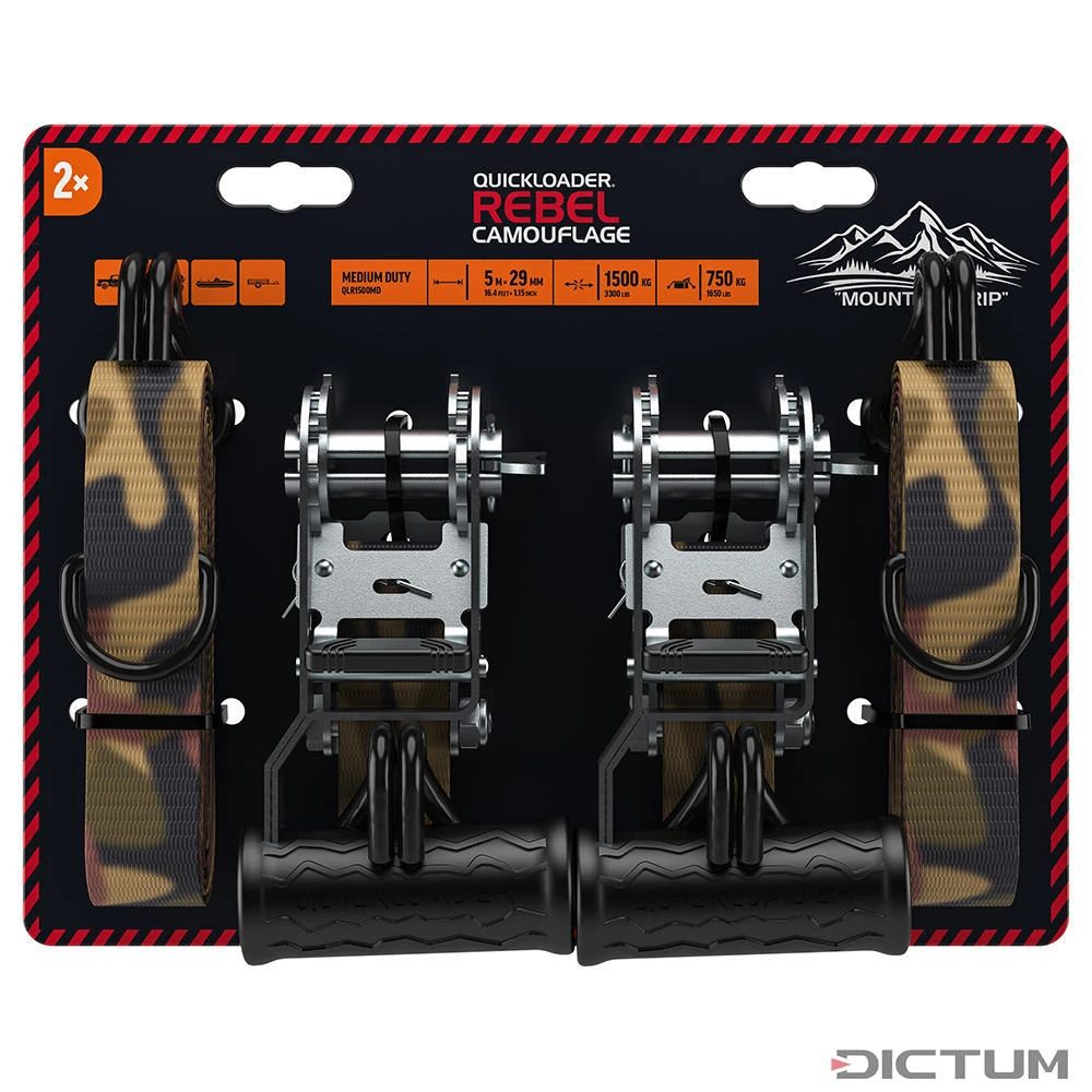 QUICKLOADER Rebel Camouflage Tie-Down, 1500 Kg, 5 M 5 QUICKLOADER Rebel Camouflage Tie-Down, 1500 Kg, 5 M – Image 3