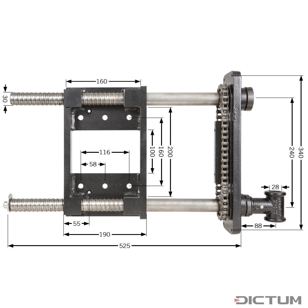 Presse D’établi à Double Broche Compact, Fonte Lourde – Image 3